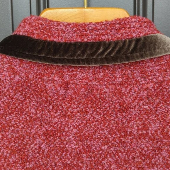 Anthropologie HWR Monogram Touring jacket / sweater with velvet trim - Picture 4 of 6